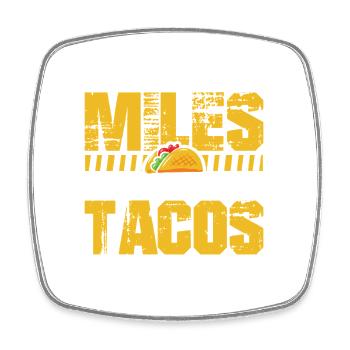 Run All The Miles Eat All The Tacos - Square fridge magnet - white - Front