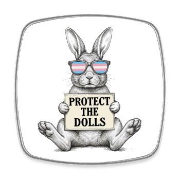 LGBTQ Pride Month - Protect Trans Kids - Square fridge magnet - white - Front