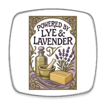 Lye & Lavender | Soap boiling - Square fridge magnet - white - Front