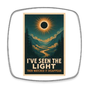 Licht verschwindet | Eclipse - Viereckiger Kühlschrankmagnet - Weiß - Vorne