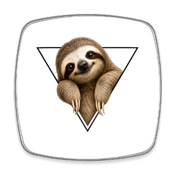 Paresseux dans le dessin triangulaire - Magnet carré - blanc - Devant