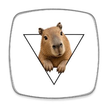Kapybara in the Triangle - Square fridge magnet - white - Front