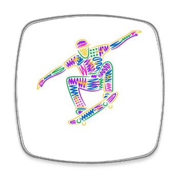 Skateboarder Skateboarder Kids Skateboard coloré - Magnet carré - blanc - Devant