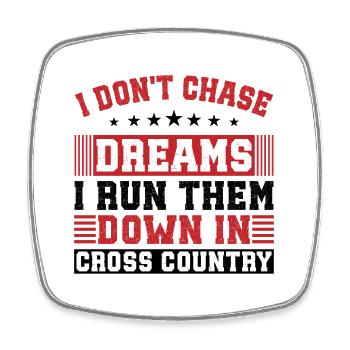 Cadeaux de course à fond - Idée de design parfaite pour un coureur de cross-country - Magnet carré - blanc - Devant