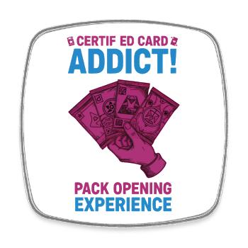 Erfahrung beim Eröffnen eines zertifizierten Card Addict Packs - Viereckiger Kühlschrankmagnet - Weiß - Vorne
