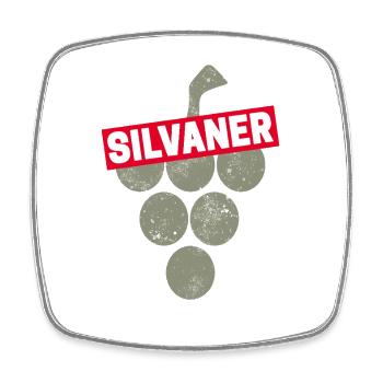 Silvaner Rebe Retro Weintrinker und Winzer Design - Viereckiger Kühlschrankmagnet - Weiß - Vorne