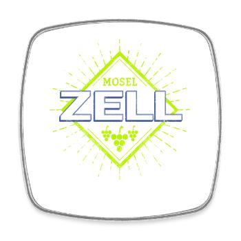 Zell an der Mosel Retro Weintrauben Souvenir - Viereckiger Kühlschrankmagnet - Weiß - Vorne