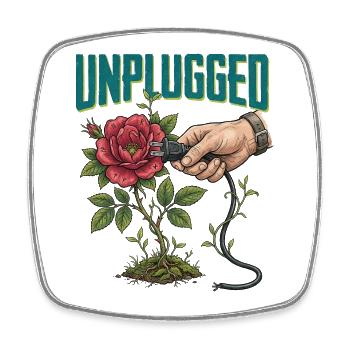 Unplugged - Viereckiger Kühlschrankmagnet - Weiß - Vorne