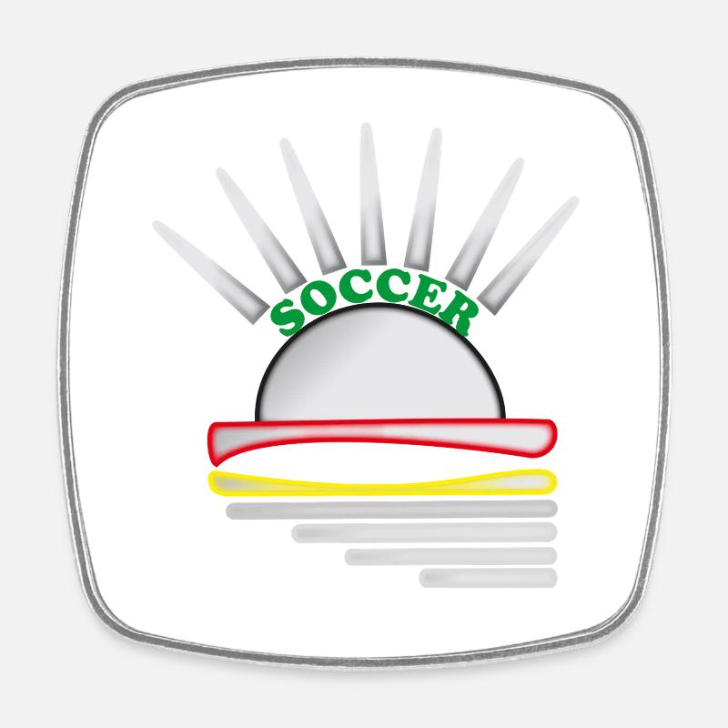 Soccer Logo - Square fridge magnet - white