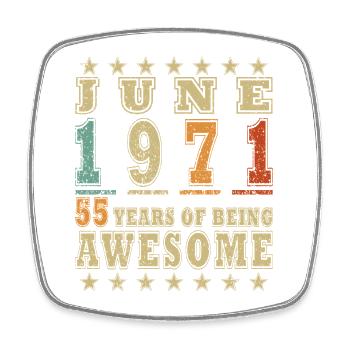 55. Geburtstag Legende Juni Jahrgang 1971 - Viereckiger Kühlschrankmagnet - Weiß - Vorne