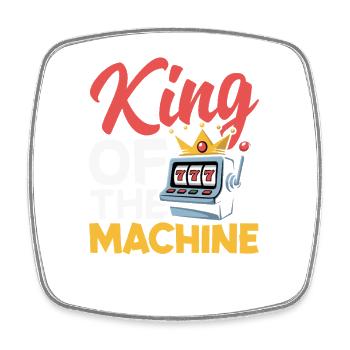 Roi des machines à sous Casino Jackpot Jeu - Magnet carré - blanc - Devant