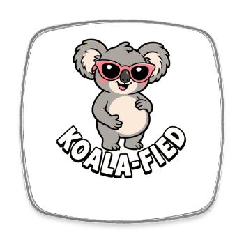 Pregnant Koala Mother – Cute Koala Pregnancy - Square fridge magnet - white - Front