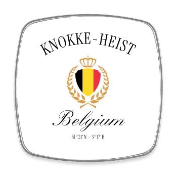 Couronne des armoiries de Knokke-Heist Belgium – Souvenir de voyage - Magnet carré - blanc - Devant