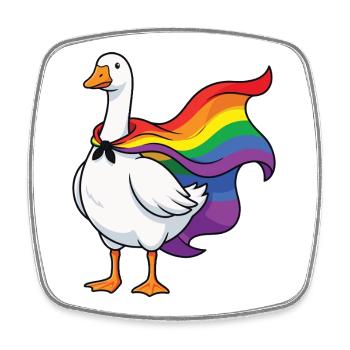 LGBTQ-Pride-Monat – Lustige stolze Gans - Viereckiger Kühlschrankmagnet - Weiß - Vorne