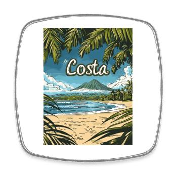 Costa Rica Tropischer Strand Paradies - Viereckiger Kühlschrankmagnet - Weiß - Vorne