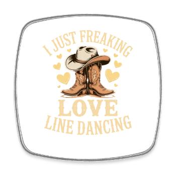 Line Dance Line Dancer Line Dancing Gift - Square fridge magnet - white - Front