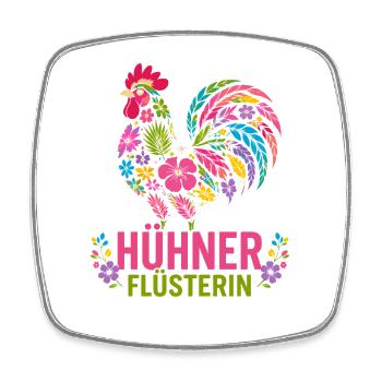 Hühner Flüsterin Florales Muster - Viereckiger Kühlschrankmagnet - Weiß - Vorne