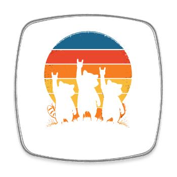 Sunset-Hunde Silhouette Punk - Viereckiger Kühlschrankmagnet - Weiß - Vorne