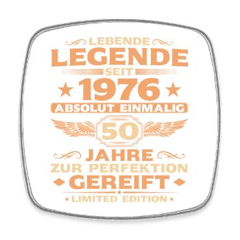 Absolut Einmalig 1976 – 50. Geburtstag Retro - Viereckiger Kühlschrankmagnet - Weiß - Vorne