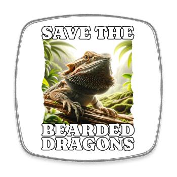 Save Bearded Dragon - Square fridge magnet - white - Front
