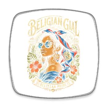 Belize Belizische Wurzel Beligian Gial - Viereckiger Kühlschrankmagnet - Weiß - Vorne