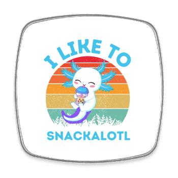 Kawaii Snackheld Bubble Tea - Square fridge magnet - white - Front
