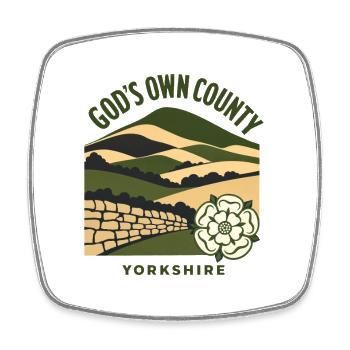 Yorkshire God's Own County Dales Pride - Square fridge magnet - white - Front