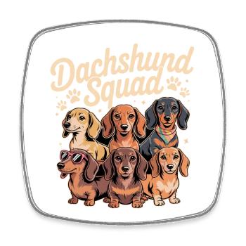 Dachshund Squad - Square fridge magnet - white - Front