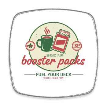 Booster Packs Fuel Your Deck Collect Trade Play - Square fridge magnet - white - Front