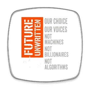 Anti AI Industrial Revolution - Viereckiger Kühlschrankmagnet - Weiß - Vorne
