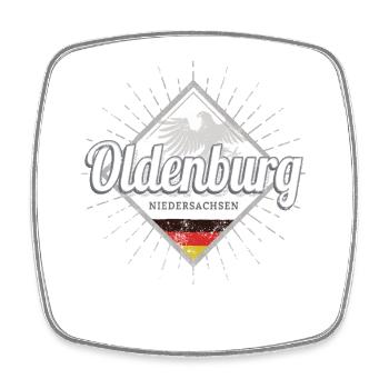 Oldenburg Stadt in Deutschland Retro Niedersachen - Viereckiger Kühlschrankmagnet - Weiß - Vorne