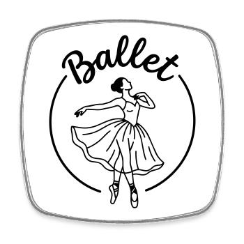 Ballett - Viereckiger Kühlschrankmagnet - Weiß - Vorne