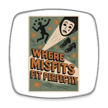 Where outsiders fit in | Theatre Stage - Square fridge magnet - white - Front