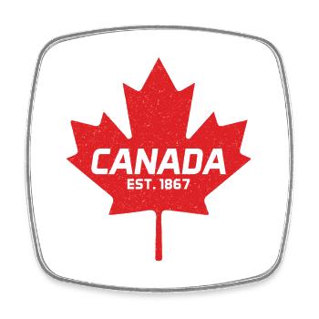 Canada Est 1867 Vintage Canada Maple Leaf - Square fridge magnet - white - Front