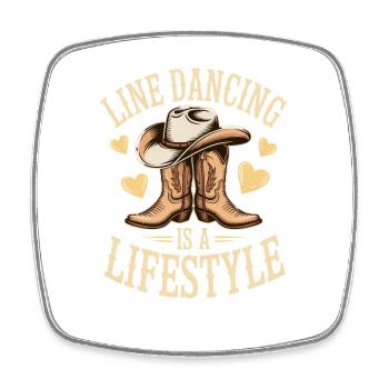 Line Dancing Line Dance Line Dancer Gift - Square fridge magnet - white - Front