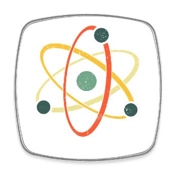 Cool Art de l’Atome, Biologie, Physique, Chimie, Professeur - Magnet carré - blanc - Devant