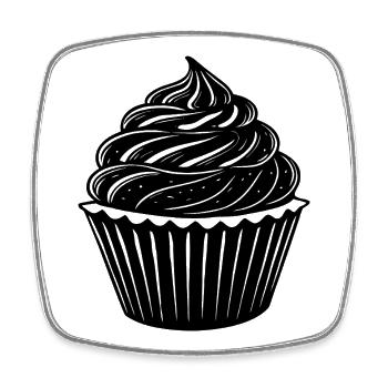 Cupcakes - Magnet carré - blanc - Devant