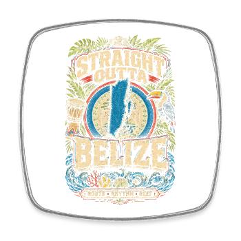 Straight Outta Belize Belizische Wurzel - Viereckiger Kühlschrankmagnet - Weiß - Vorne