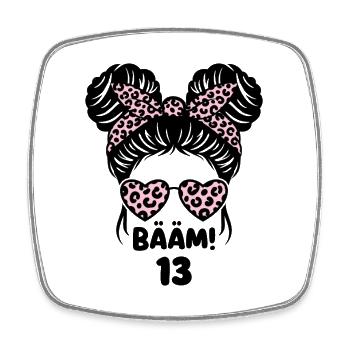 Thirteenth Birthday for a Birthday Girl - Square fridge magnet - white - Front