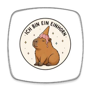 Capybara Einhorn - Viereckiger Kühlschrankmagnet - Weiß - Vorne