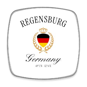Regensburg Deutschland Wappen Krone – Reise Design - Viereckiger Kühlschrankmagnet - Weiß - Vorne
