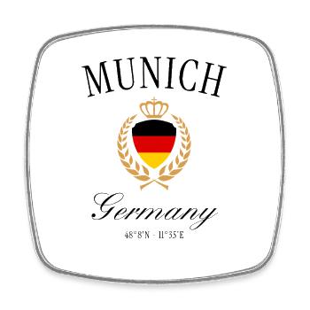 München Deutschland Wappen Krone – Reise Souvenir - Viereckiger Kühlschrankmagnet - Weiß - Vorne