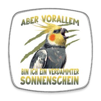 Nymphensittich Vogelhalter exotischer Papagei - Viereckiger Kühlschrankmagnet - Weiß - Vorne