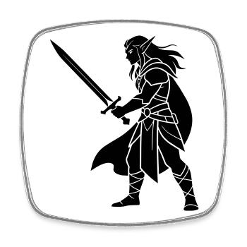 dark elf - Square fridge magnet - white - Front