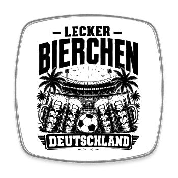 Lecker Bierchen Deutschland Fußball Liebe - Viereckiger Kühlschrankmagnet - Weiß - Vorne