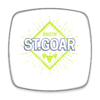 St. Goar am Rhein Retro Weintrauben Vintage Design - Viereckiger Kühlschrankmagnet - Weiß - Vorne