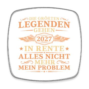 Ruhestand Größte Legenden gehen 2027 in Rente - Viereckiger Kühlschrankmagnet - Weiß - Vorne