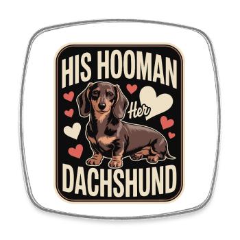 Dackel Liebe - Viereckiger Kühlschrankmagnet - Weiß - Vorne
