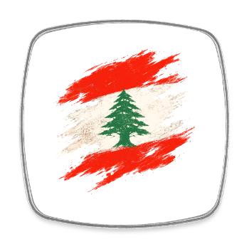 Libanon Libanese - Viereckiger Kühlschrankmagnet - Weiß - Vorne