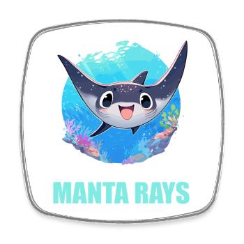 Rays Manta Rays - Square fridge magnet - white - Front